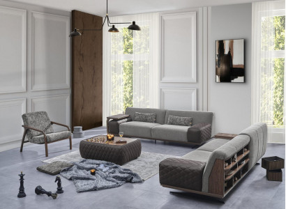 Modern sofa set 3-piece 2x sofa three-seater armchair upholstered furniture living room